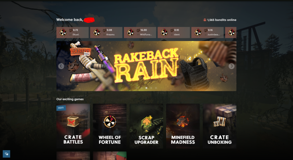 Bandit.Camp home page.